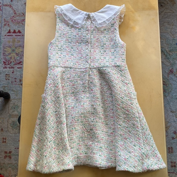 Two Janie and Jack Little Girls Spring Summer Dresses Size 6 Peach Pink White - Picture 6 of 16